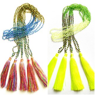 crystal small beads colorful design tassels necklaces wholesale